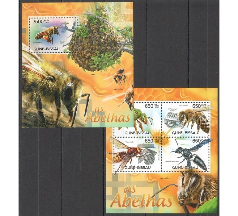 GUINEA BISSAU 2012 - ALBINE - KLB+BLOC NESTAMPILAT - MNH / insecte61